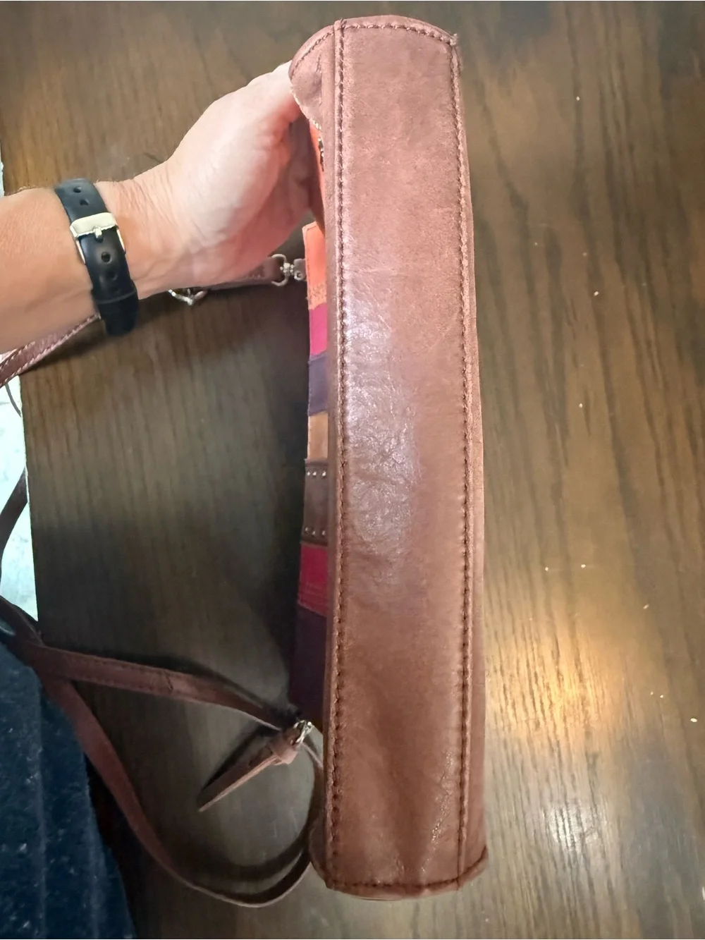 THE SAK Iris Multi Colored Leather 3-way Demi Clutch Crossbody Shoulder Bag